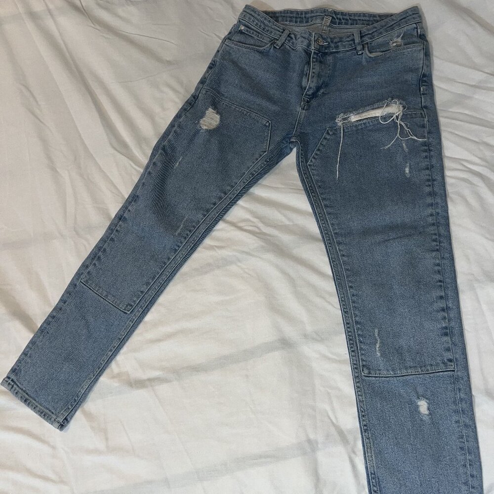 ASOS Washed Patched Men's Straight Leg Jeans